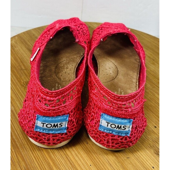 Toms Fushia Crochet Women Size 6 New - Picture 4 of 7